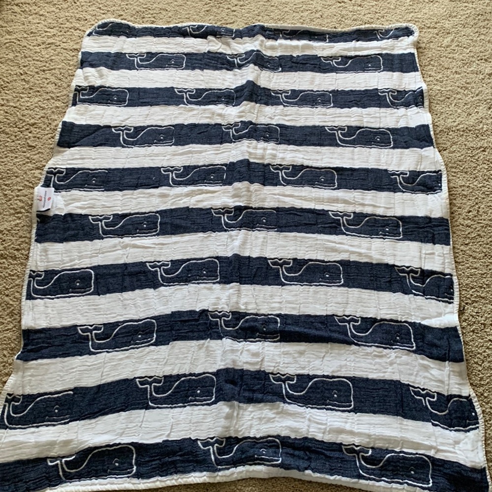 Vineyard vines whale stroller blanket. From Target. In good condition!